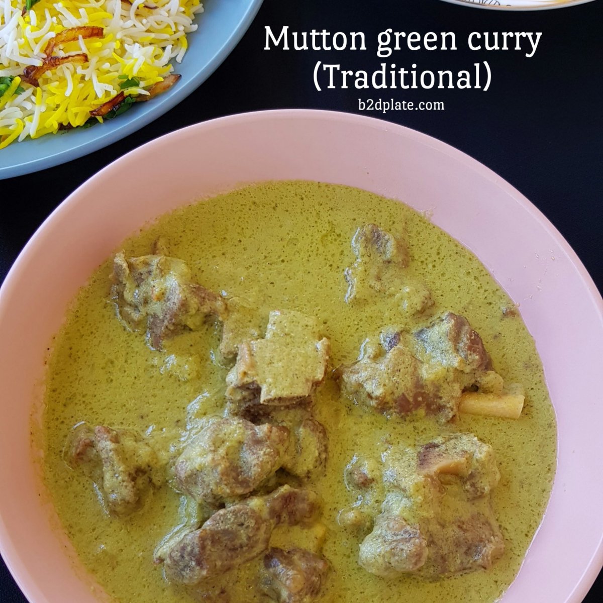 Mangalore style traditional mutton green curry